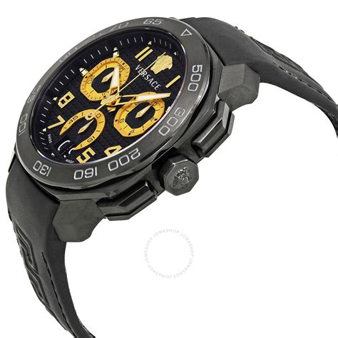 versace dylos black|Versace Dylos Chronograph Black Dial Men's Watch VQC020015 .